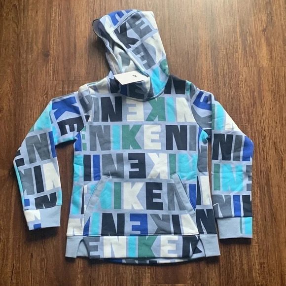 Nike Logo Hoodie Pullover Blue Medium NWT - Picture 1 of 9